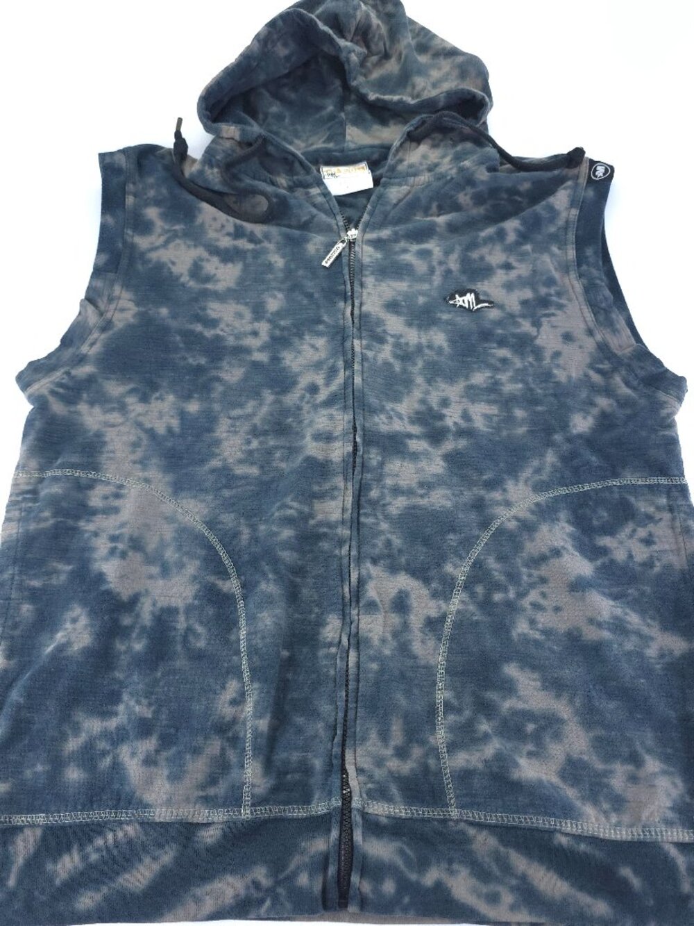 Y2K Mecca Hooded Vest Men’s L Hip Hop Full Zip Rap Vintage
